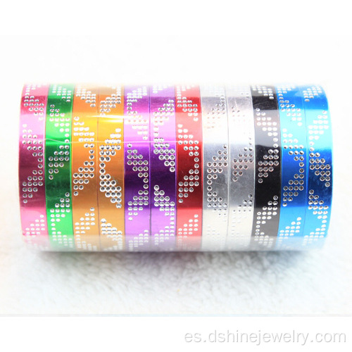 Ala patrones aluminio aleación pulseras pulsera amplio colorido